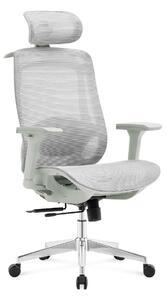 ErgoDynamic Icon-HG -Grey White-, scaun de birou, full mesh, sezut translatie 5 cm