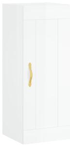 Dulap de perete, alb extralucios, 34,5x34x90 cm, lemn prelucrat