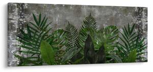 Tablou - Zid de beton cu plante (120x50 cm)