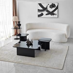 Set de măsuțe de cafea, Hanah Home, Culoare: Negru Fumu
