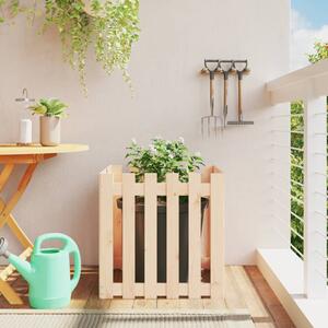 Jardinieră grădină design gard, 60x60x60 cm, lemn masiv de pin