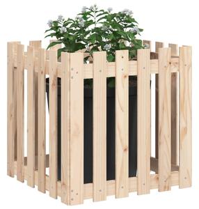 Jardinieră grădină design gard, 60x60x60 cm, lemn masiv de pin