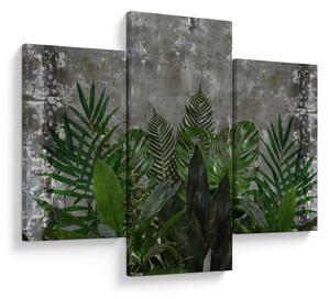 Tablou - Zid de beton cu plante (90x60 cm)