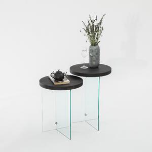 Set de măsuțe de cafea, Hanah Home, Culoare: Antracit Transparent