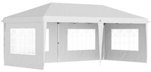 Outsunny Foisor de gradina cu ferestre, inaltime reglabila cu pereti detasabili, 585x295x270cm alb | AOSOM RO