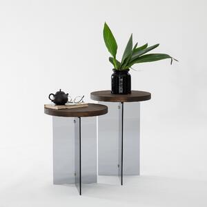 Set de măsuțe de cafea, Hanah Home, Culoare: Nuc Gri închis