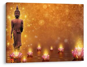 Tablou - Buddha în sclipici auriu (70x50 cm)