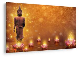 Tablou - Buddha în sclipici auriu (90x60 cm)