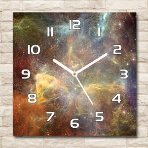 Ceas de sticlă pe perete pătrat Cosmos