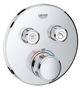 Baterie dus incastrata termostatata crom, rotunda, cu 2 iesiri, Grohe SmartControl