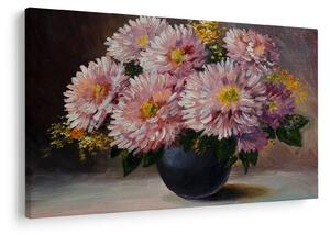 Tablou - Pictură în ulei, flori în vază (90x60 cm)