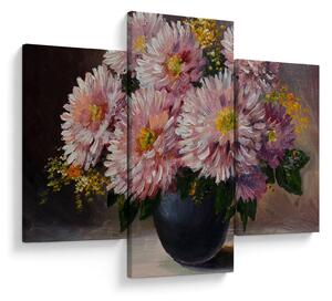 Tablou - Pictură în ulei, flori în vază (90x60 cm)