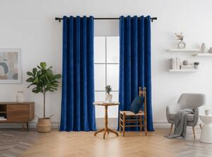 Perdea opaca DREAM VELVET 140x250 cm, albastru marin Agatat: Inele metalice
