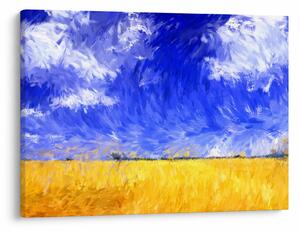 Tablou - Pictură în ulei, câmp auriu (70x50 cm)