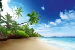 Fototapetă vlies plajă seychelles 375 x 250 cm
