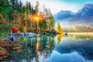 Fototapetă vlies lacul hintersee 375 x 250 cm