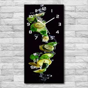 Ceas vertical de perete din sticlă Limes și lămâi