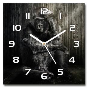 Ceas pătrat de perete din sticlă Gorilă