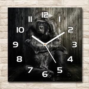 Ceas pătrat de perete din sticlă Gorilă