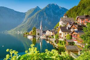 Fototapetă vlies vedere asupra hallstatt 375 x 250 cm