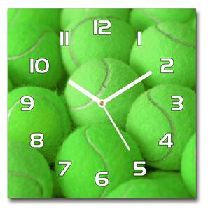 Ceas perete din sticlă pătrat mingi de tenis