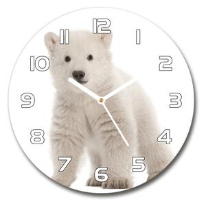 Ceas perete din sticlă rotund Un urs polar