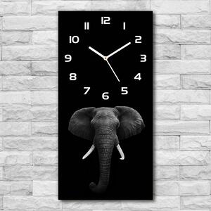 Ceas vertical de perete din sticlă elefant african