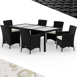 Deuba Set de mobilier de grădină din polyrattan Berlin 1+6 - negru/crem