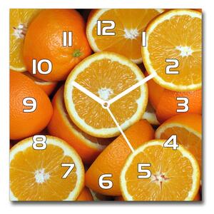 Ceas pătrat de perete din sticlă jumătăți ale unei portocale