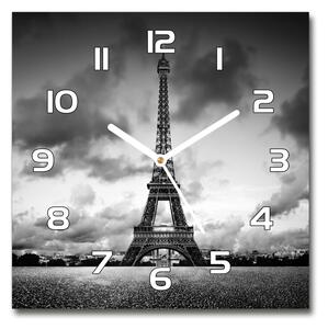 Ceas perete din sticlă pătrat Turnul Eiffel din Paris