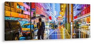 Tablou - Oraș în lumina neoanelor (120x50 cm)