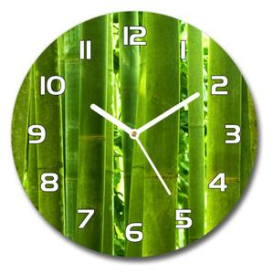 Ceas perete din sticlă rotund Bambus