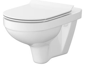 Vas wc suspendat rimless cu capac soft close Cersanit Zip City Slim, alb
