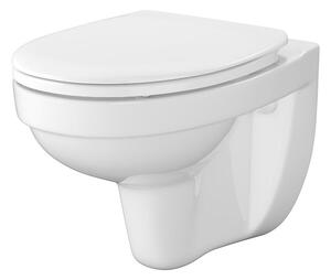Vas wc suspendat rimless cu capac soft close Cersanit Delfi Dur, alb