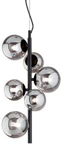 IDEAL LUX Lampă suspendată Perlage, negru/gri fum, înălțime 52 cm, 6 becuri, Negru, Camera de zi / sufragerie, Metal