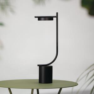 GRUPA Lampa de masă cu baterie LED Igram, negru, 40 cm, IP44, reglabil, Negru, Camera de zi / sufragerie, Aluminiu, Design