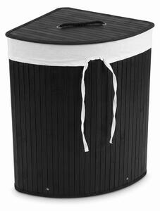 Coș de rufe din bambus, 60 L, negru