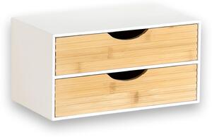 Organizer pentru birou KESPER, 2 sertare, 27 x 16 x 14 cm, alb