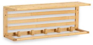 Raft de perete din bambus cu cârlige, 57 x 15 cm ZELLER