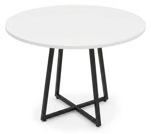 Masă rotundă pe bază tip cruce, Ø 80 cm x 72 cm, albă