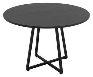 Masă rotundă pe bază tip cruce, Ø 80 cm x 72 cm, negru