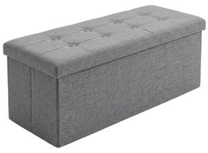 Pufa cu compartiment dreptunghiular, pliabilă, 110 x 38 x 38 cm, gri