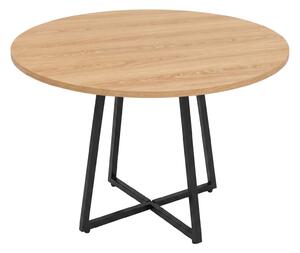 Masă rotundă pe bază tip cruce, Ø 80 cm x 72 cm, maro