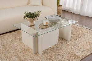 Măsuţă de cafea, Hanah Home, Culoare: Alb din lemn