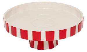 Platou ceramic pentru sărbători, roșu-alb, Ø 27 cm