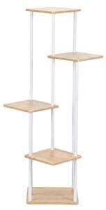 Suport de flori înalt pentru 5 flori RIMOZA, 30 x 30 x 106 cm, maro deschis