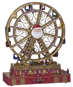 Târg de Crăciun cu moara diavolească, 68 LED-uri și melodie, 49 x 17 x 38 cm