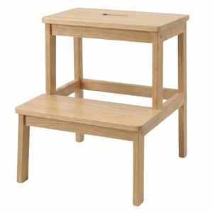 Taburet din bambus cu treaptă KROK, înălțime 46 cm, natural