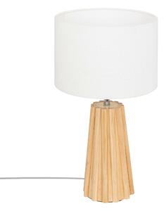 Lampă de noptieră ADONA cu picior din lemn, înălțime 53 cm