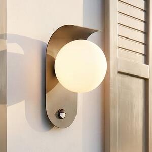 Lindby LED lampă de perete pentru exterior Lacie, senzor, alb/negru, aluminiu, Negru, Aluminiu, Modern